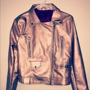 Rose gold leather jacket